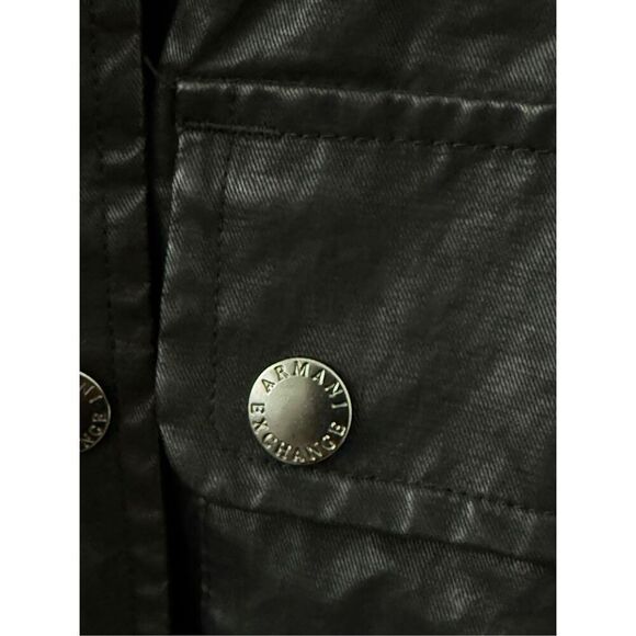 Armani Exchange Plaid Flannel Lined Zip Up Utility Jacket Black Women's Small - Picture 4 of 6